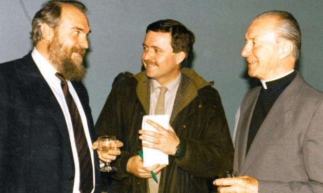 24 with Nick Robinson and priest, 1989