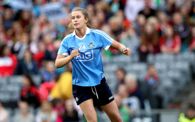 Sarah McCaffrey celebrates scoring