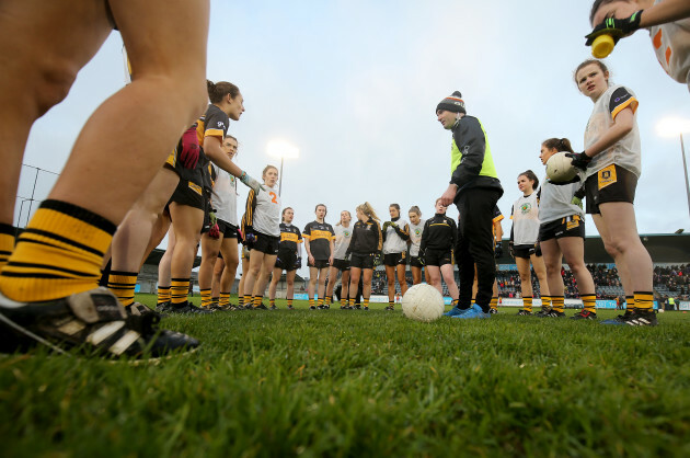 Mourneabbey huddle before the match