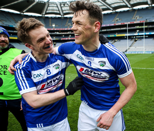 Ross Munnelly and John O'Loughlin celebrate the win