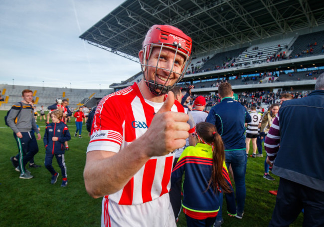 Bill Cooper celebrates after the game