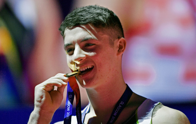 Rhys McClenaghan with his gold medal