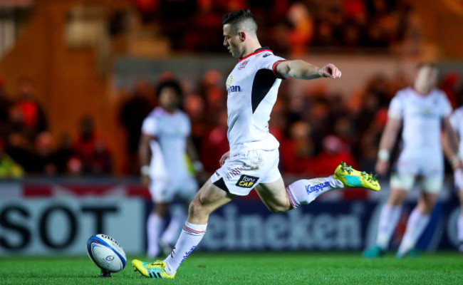 John Cooney kicks a penalty