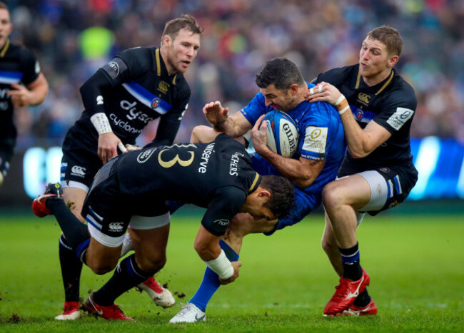 Rob Kearney with Jackson Willison and Ruaridh McConnochie