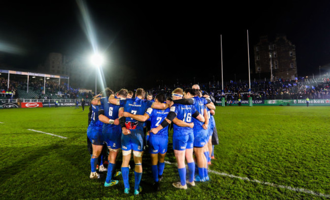 Leinster huddle after the game