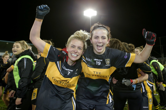 Kathryn Coakley and Rebecca Larkin celebrate winning