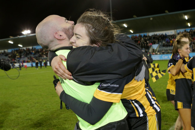 Shane Ronayne celebrates winning with Laura Fitzgerald