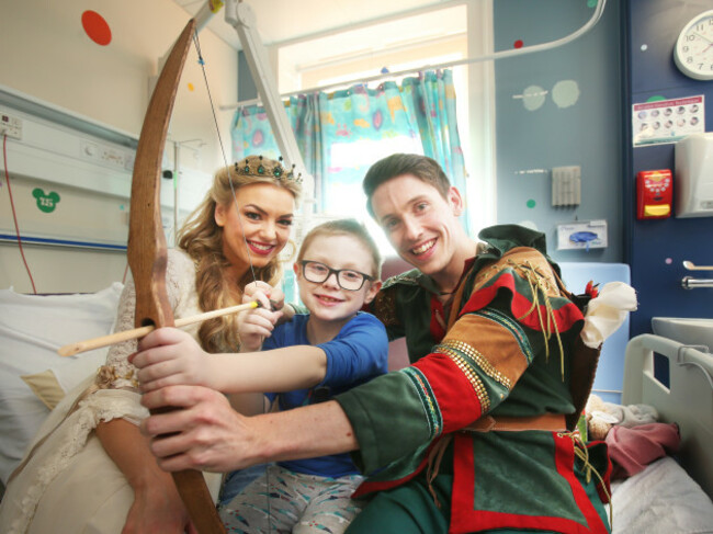 Helix Panto cast visit Temple Street Childrens Hospital