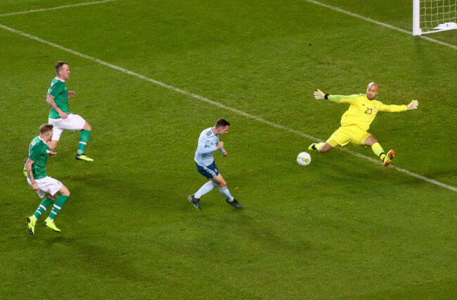 Darren Randolph saves a shot from Gavin Whyte