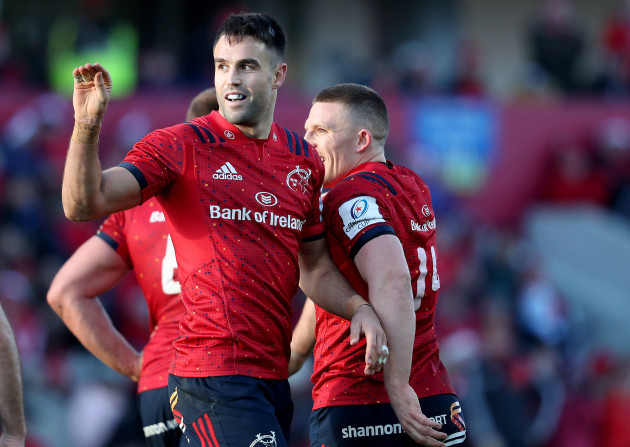 Conor Murray and Andrew Conway after CJ Stander's try