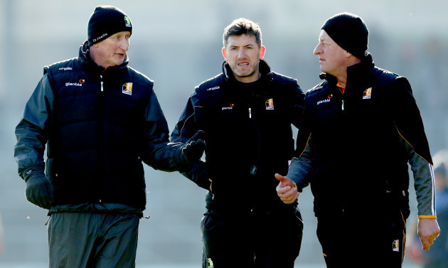 Brian Cody with Derek Lyng and Michael Dempsey