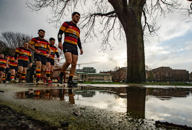 Lansdowne's players before the start of the game