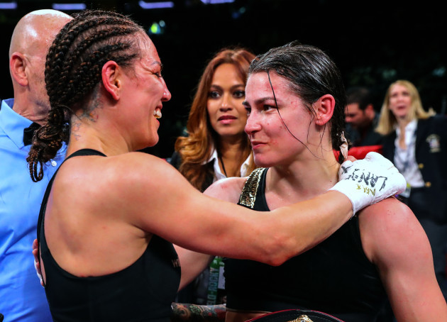 Katie Taylor and Eva Wahlstrom after the fight