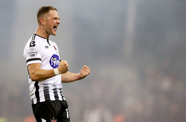 Dane Massey celebrates at the final whistle