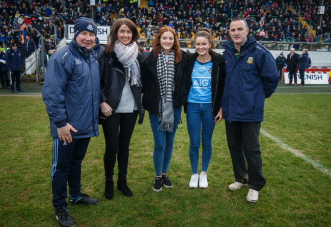 Martina, Emma and Shauna Cox with Jim Gavin and Andy McEntee