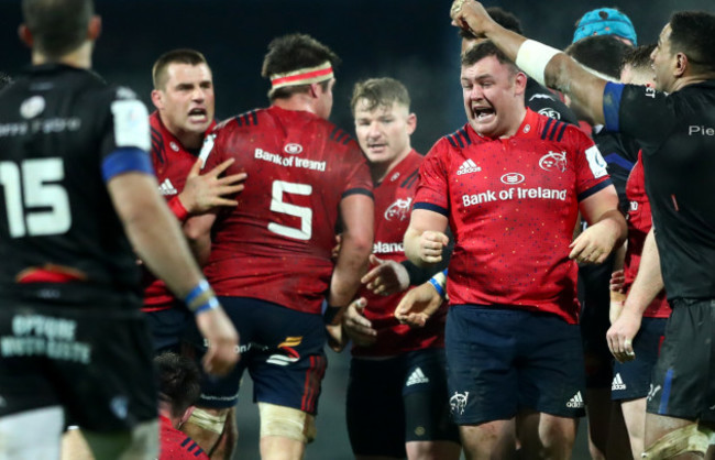 CJ Stander and Dave Kilcoyne celebrate winning a penalty