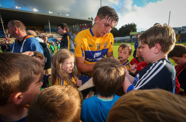 Aron Shanagher with fans after the game