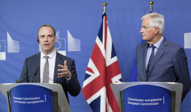 Michel Barnier And Dominic Raab Press Conference - Brussels