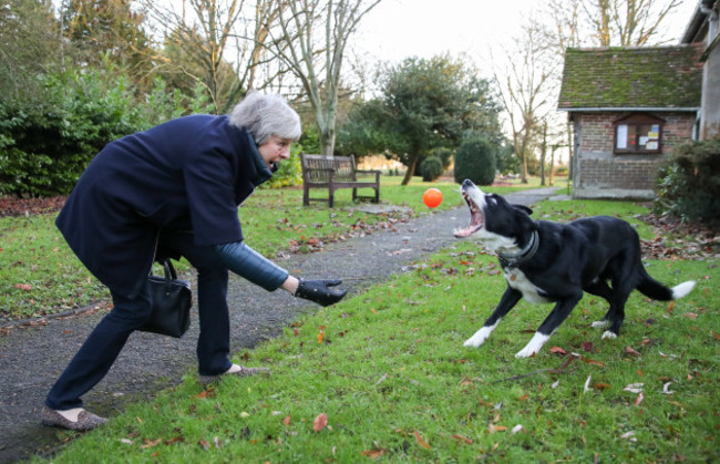 Theresa May attends church