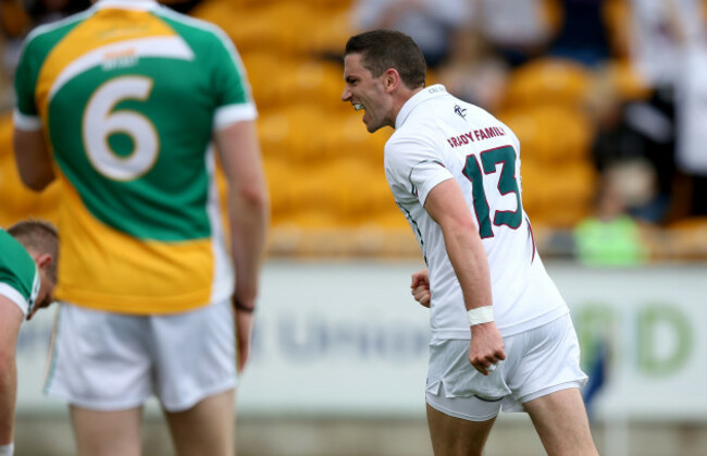 Eamonn Callaghan celebrates Eoghan O'Flaherty's goal