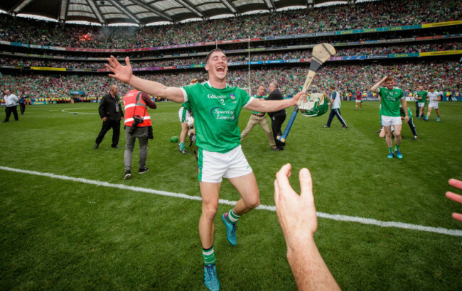 Sean Finn celebrates