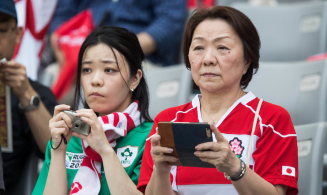 Ireland and Japan fans in the crowd