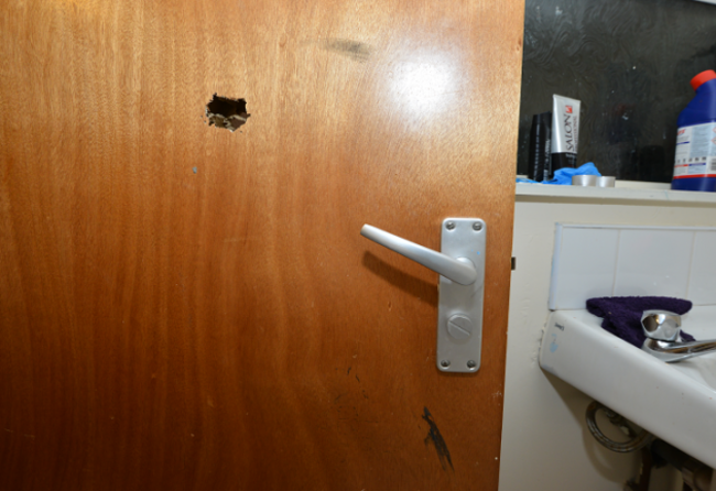 Hole in bathroom door