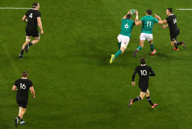 Peter O'Mahony makes a vital interception