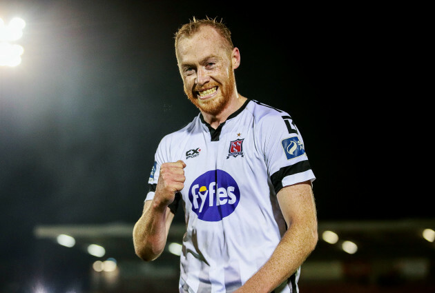 Chris Shiels celebrates after the game