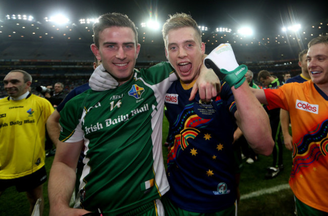 Paddy McBrearty and Ciaran Byrne celebrate