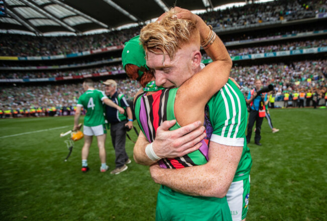 Cian Lynch celebrates with his mother Valerie celebrate after the game