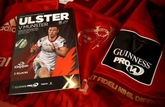 A view of a Munster jersey and match programme ahead of the game