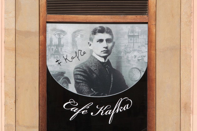 Franz Kafka portrait, Cafe Kafka, Prague, Czech Republic
