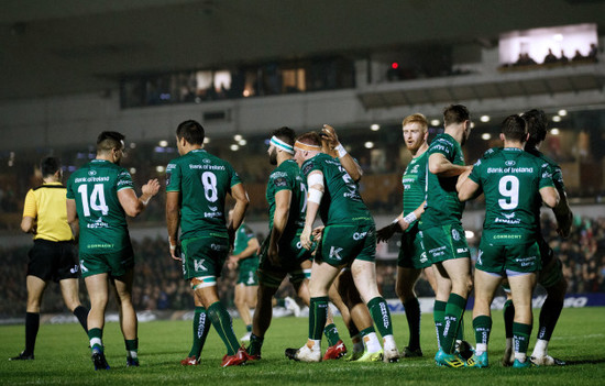 Shane Delahunt celebrates his opening try