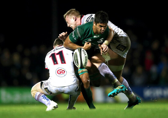 Angus Kernohan and Kieran Treadwell tackle Jarrad Butler