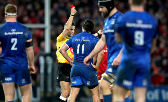 James Lowe is sent off by Referee Frank Murphy