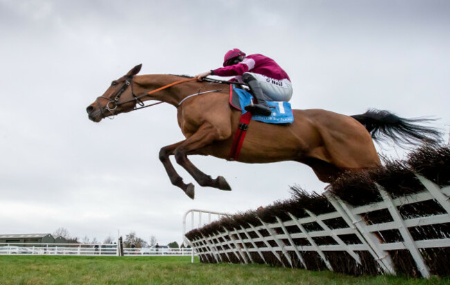 Jack Kennedy on Battleoverdoyen wins The Lawlor`s of Naas Novice Hurdle