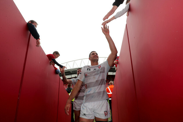 Gerbrandt Grobler leaves the field after the game