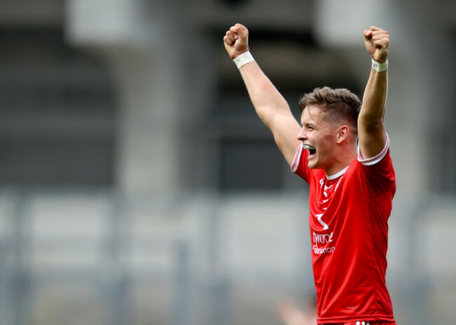 Michael McKernan celebrates after the game