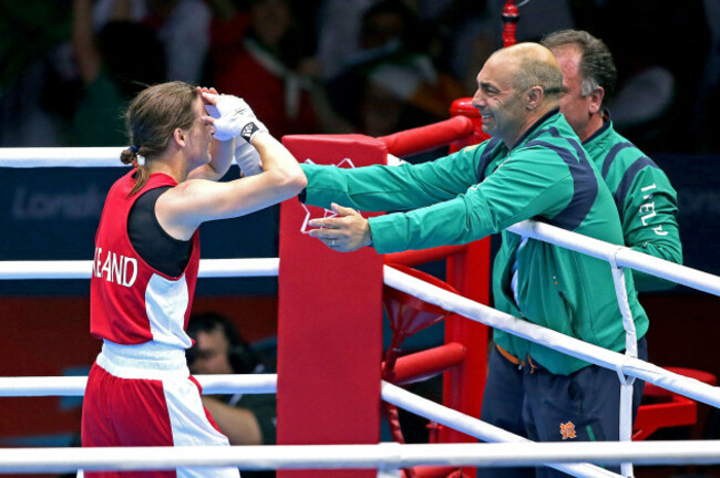 Katie Taylor celebrates