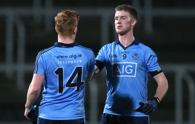 Conor McHugh and Shane Carthy celebrate after the game
