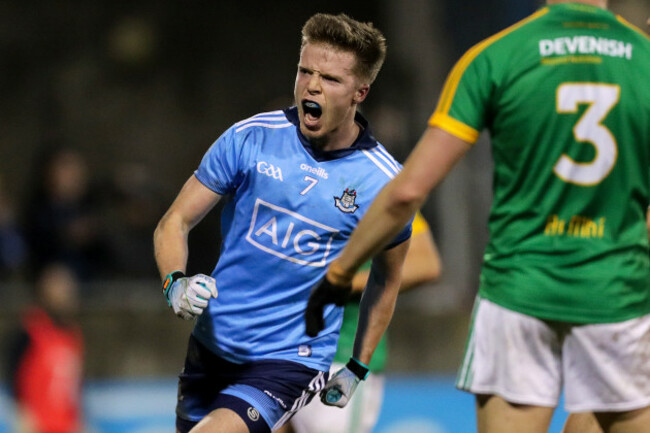 Robert McDaid celebrates scoring a goal