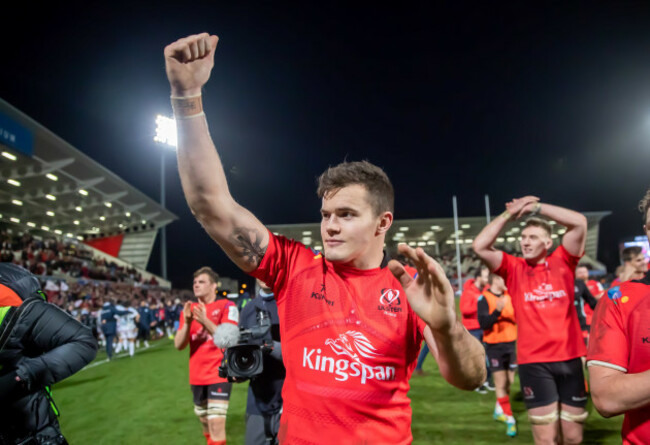 Jacob Stockdale celebrates