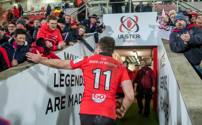 Jacob Stockdale celebrates with fans