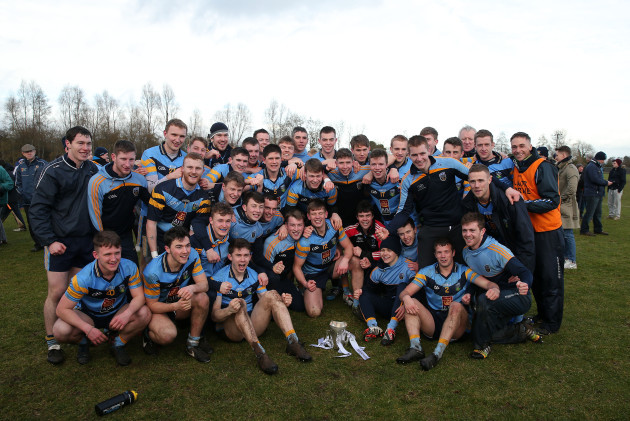 The UCD team celebrate winning the Sigerson Cup