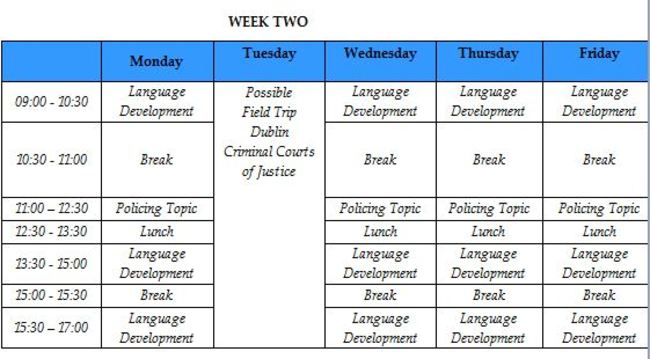 garda english language training