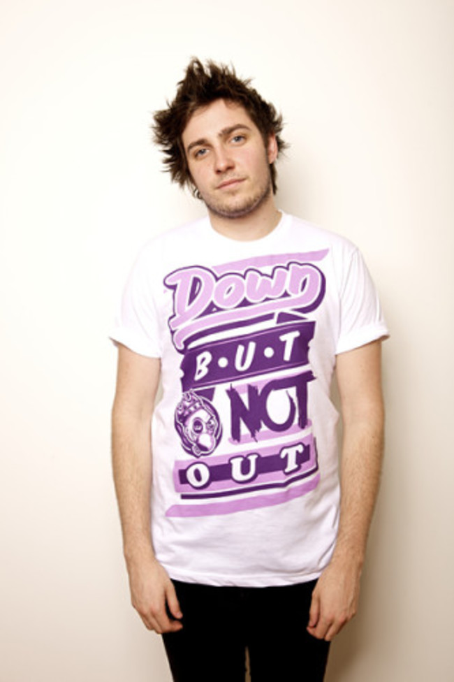 unisex-down-but-not-out-diner-violet-on-white-tee-141-p