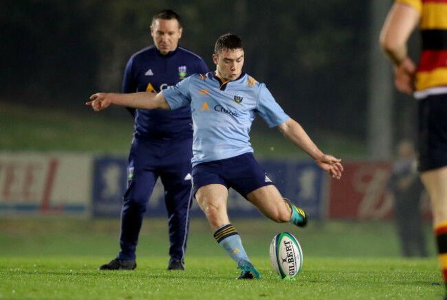 Cillian Burke kicks a penalty