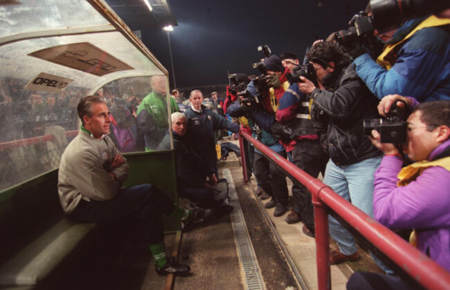 Mick McCarthy  Republic of Ireland soccer manager at his first match 1996