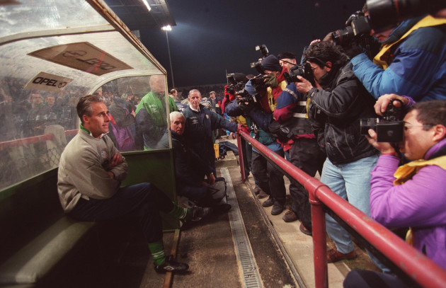Mick McCarthy  Republic of Ireland soccer manager at his first match 1996